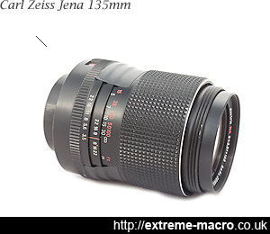 Carl Zeiss Jena 135mm f3.5 used as tube lens for extreme macro