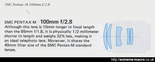 SMC Pentax-M 100mm f/2.8 Tube Lens