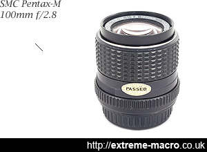 SMC Pentax-M 100mm f2.8 used as a tube lens for extreme macro