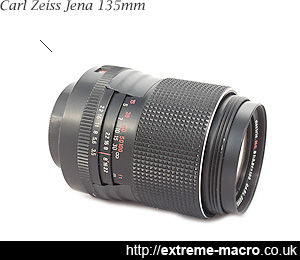 Carl Zeiss Jena 135mm f/3.5 tube lens for extreme macro