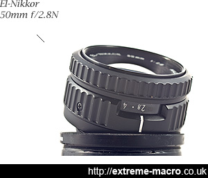 Nikon El-Nikkor 50mm f/2.8N, used reversed for extreme macro