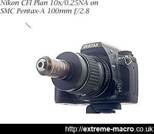 Nikon CFI Plan 10x infinite objective on a tube lens